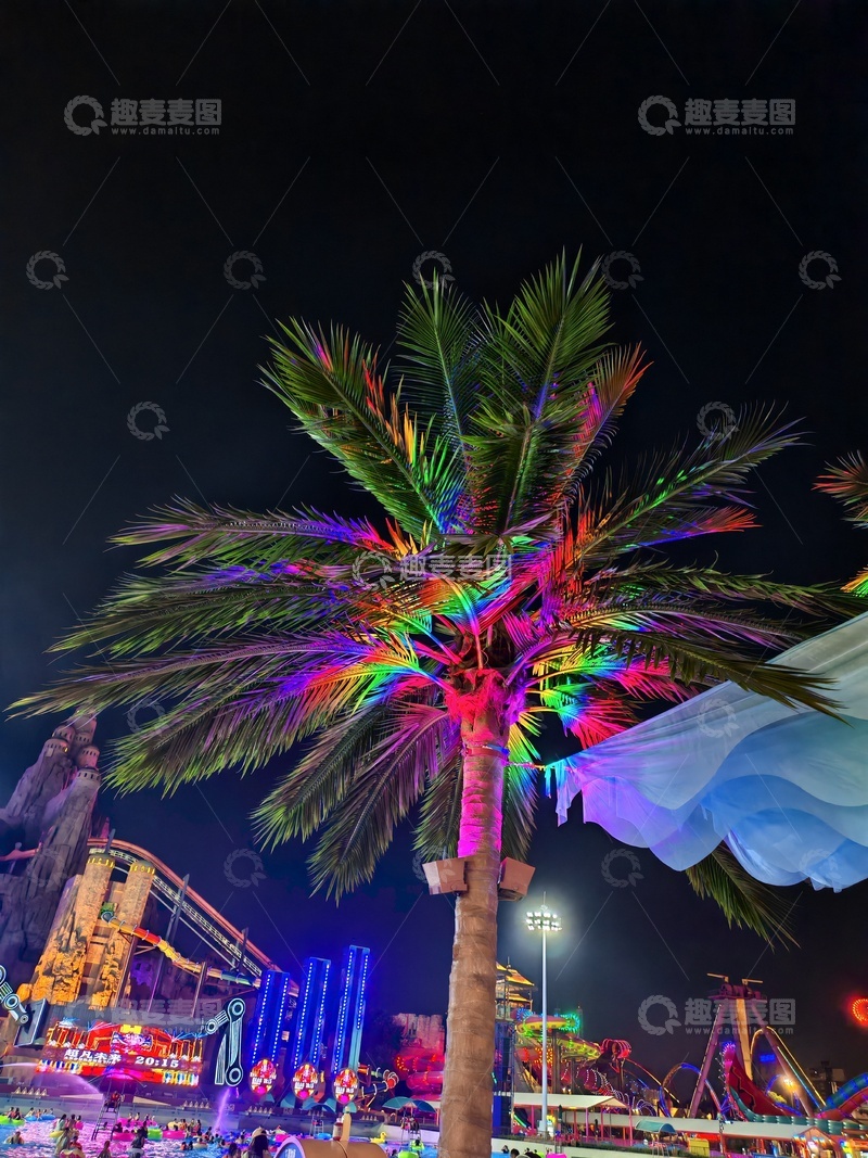 高清大图下载【趣麦麦图】-夜景，&nbsp;欢乐谷，灯光秀，13