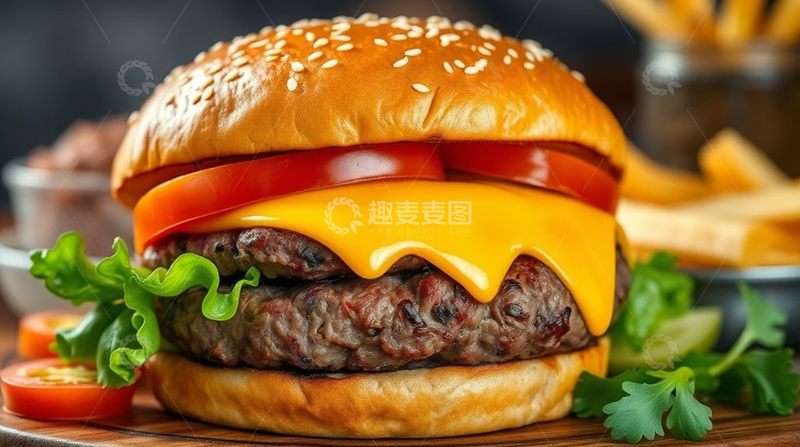 高清大图下载【趣麦麦图】美味牛肉汉堡4