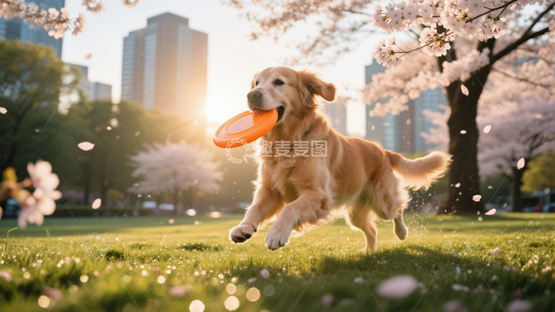 宠物狗户外草地城市公园高清摄影照片