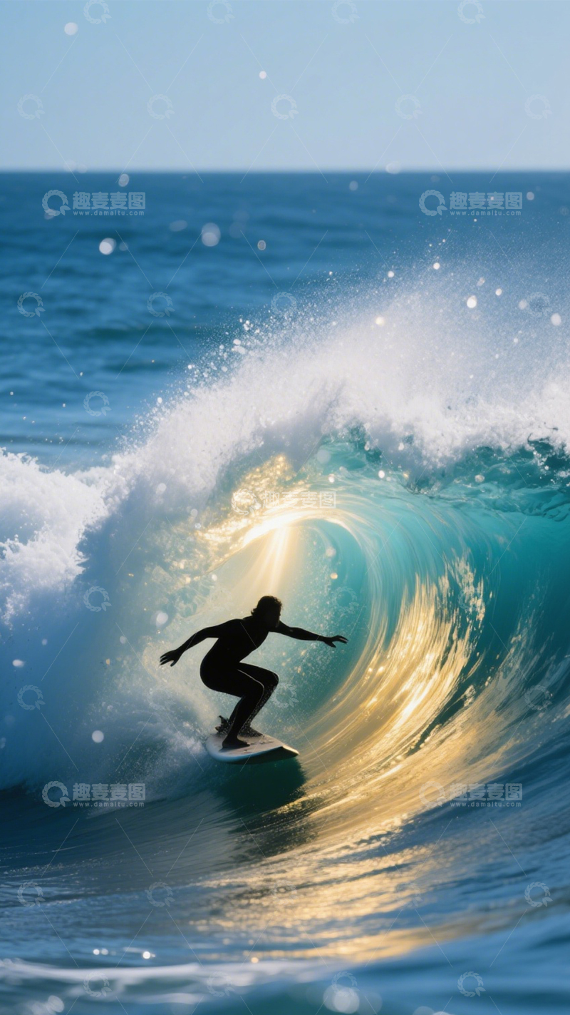 高清大图下载【趣麦麦图】浪尖冲浪海浪活力冒险3