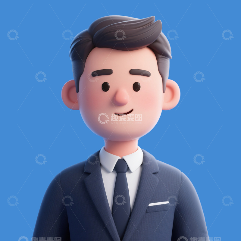 源文件下载【趣麦麦图】3d男士头像