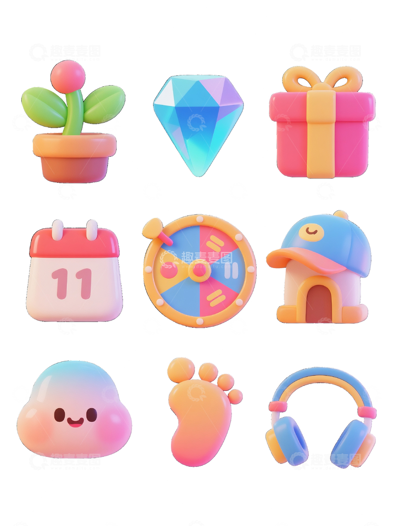 源文件下载【趣麦麦图】可爱游戏图标