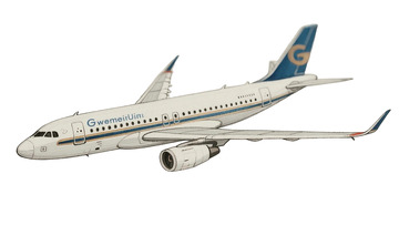 手绘画风客机免扣素材5