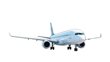 手绘画风客机免扣素材6