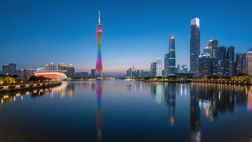 广州珠江傍晚实拍摄影