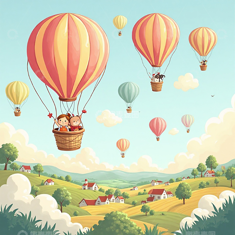 高清大图下载【趣麦麦图】热气球之旅7