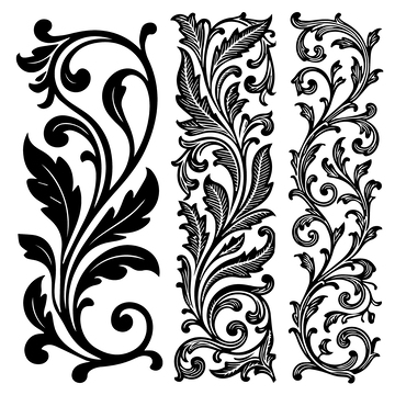 矢量植物洛可可纹样