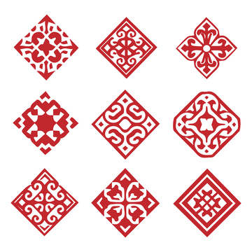 中式菱形装饰纹样