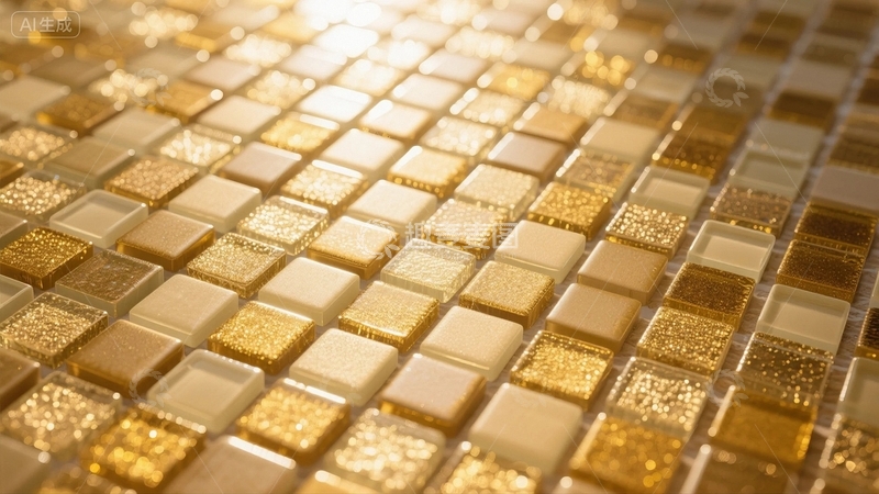 高清大图下载【趣麦麦图】金色马赛克背景1