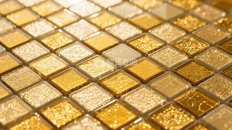 高清大图下载【趣麦麦图】金色马赛克背景3