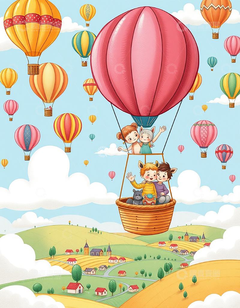 高清大图下载【趣麦麦图】热气球之旅4