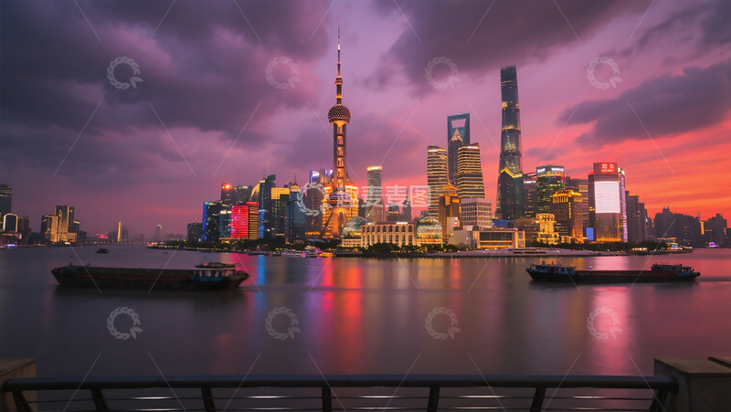 高清大图下载【趣麦麦图】上海外滩东方明珠塔
