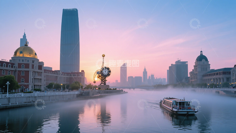 高清大图下载【趣麦麦图】清晨津湾广场实拍