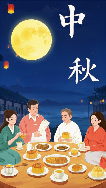 中秋节海报广告包装月饼月亮嫦娥17