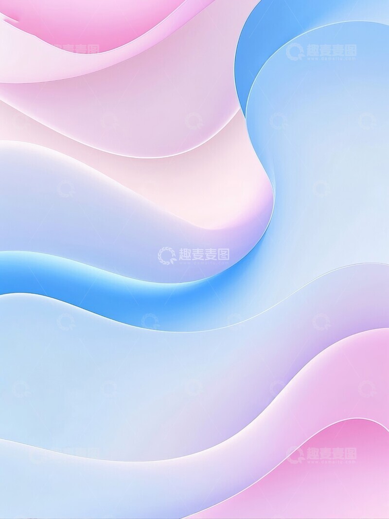 高清大图下载【趣麦麦图】柔和色彩的抽象流动形态背景