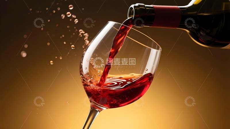 高清大图下载【趣麦麦图】葡萄酒红酒倒入杯中
