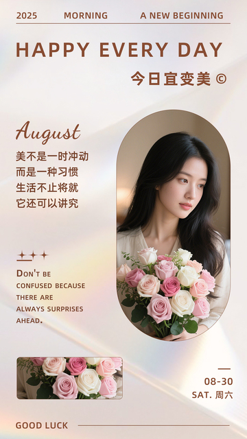 医美早安日签海报美业早签图片排版