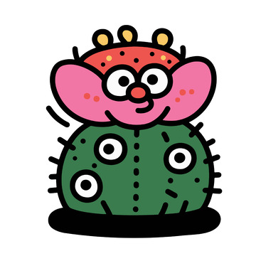 卡通仙人掌可爱趣味萌系