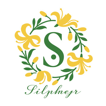 字母S花卉花环清新浪漫