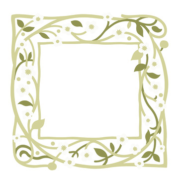 花卉边框插画优雅复古