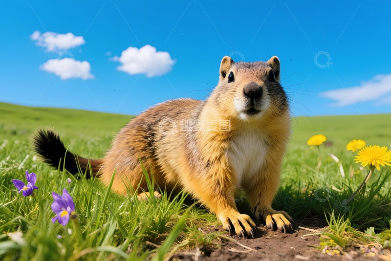 高清大图下载【趣麦麦图】一只爬行土拨鼠