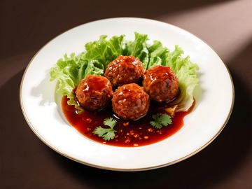 一盘美味红烧狮子头