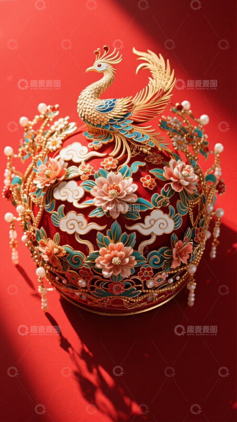 高清大图下载【趣麦麦图】大红色的凤冠 2