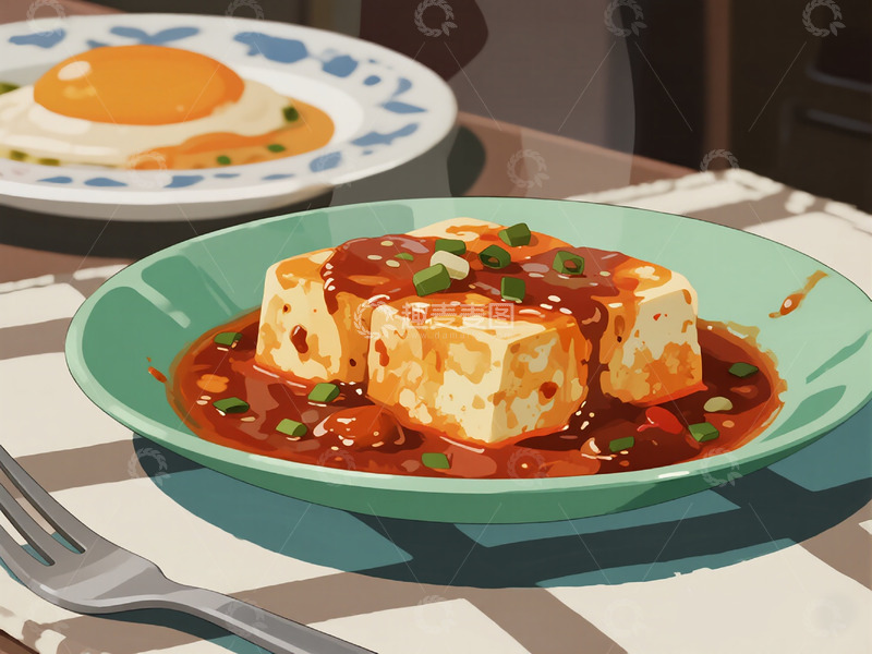 高清大图下载【趣麦麦图】麻婆豆腐插画5