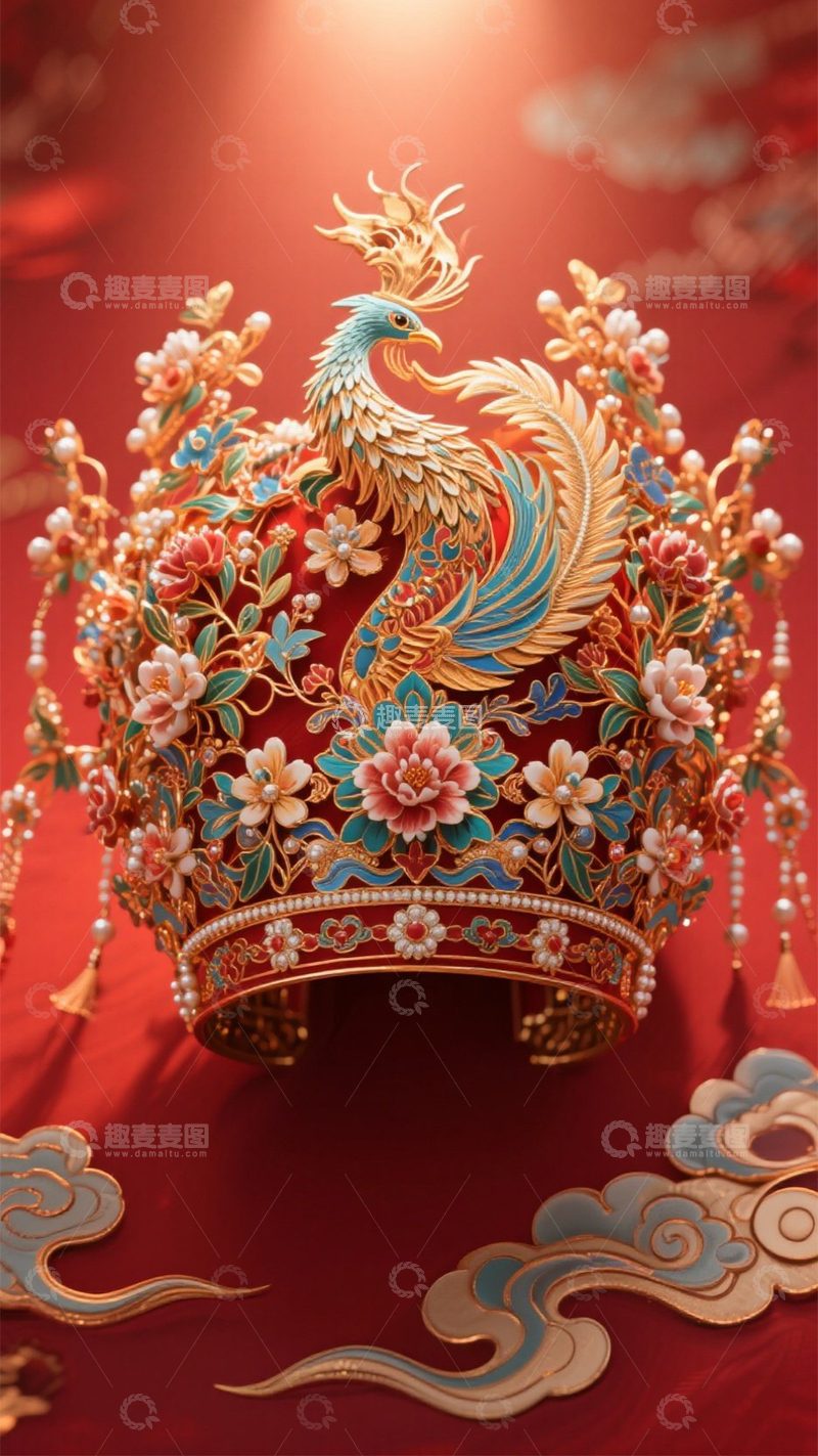 高清大图下载【趣麦麦图】大红色的凤冠 4