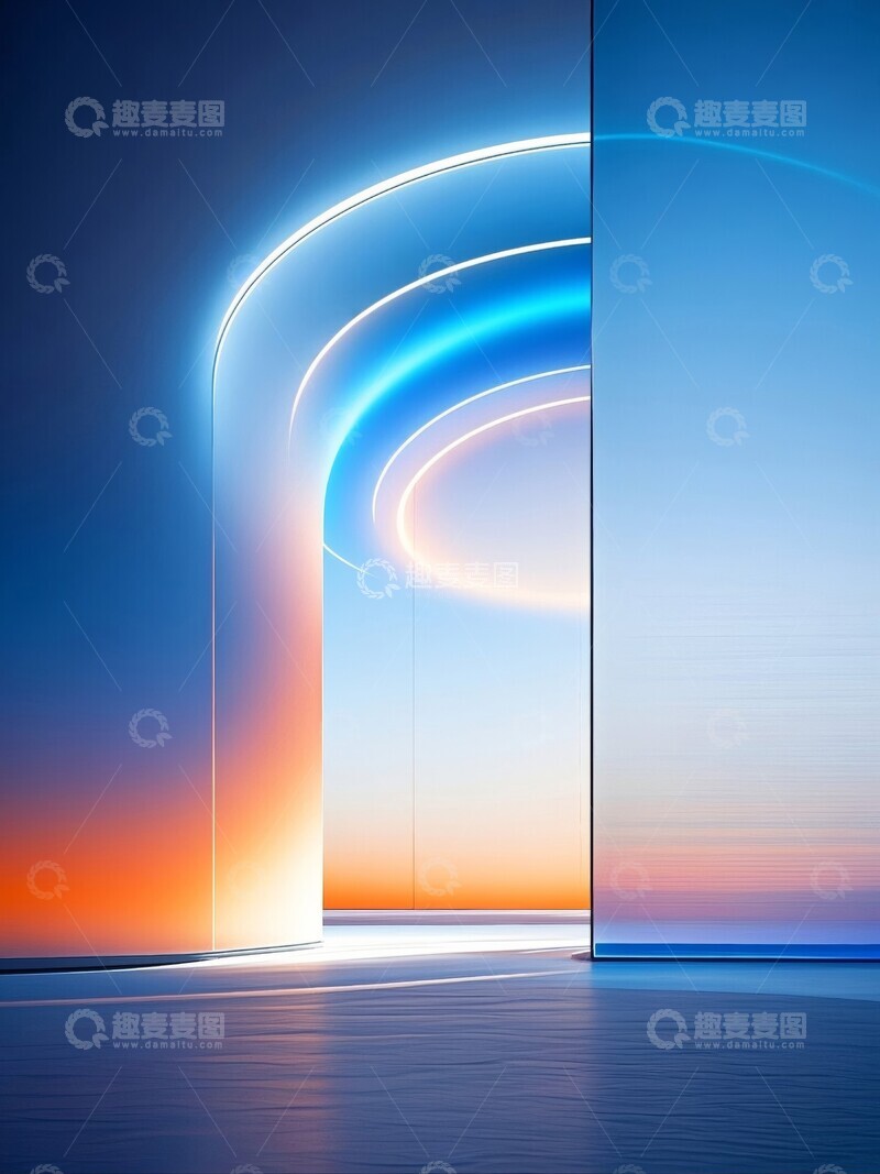 高清大图下载【趣麦麦图】柔和彩色光效抽象空间背景