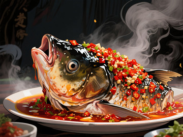 剁椒鱼头插画1