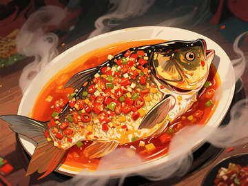 剁椒鱼插画3