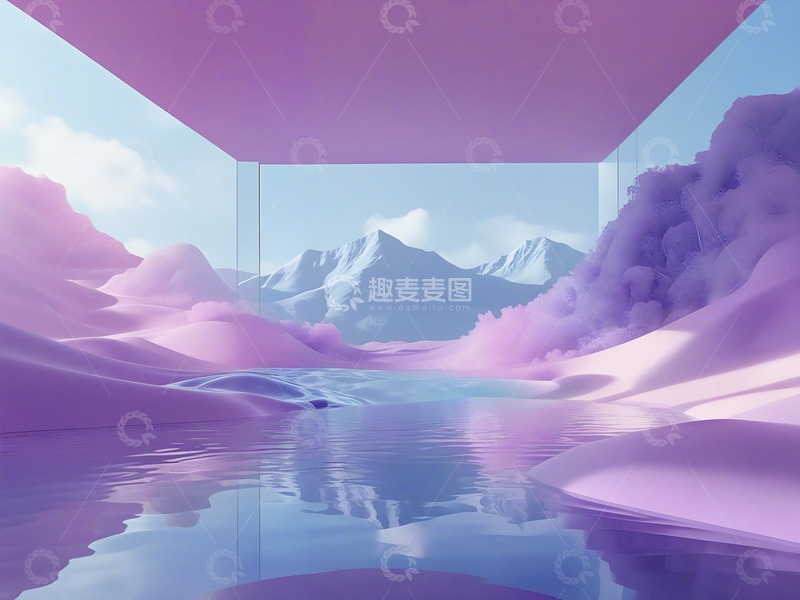 高清大图下载【趣麦麦图】科技场馆浅红色背景