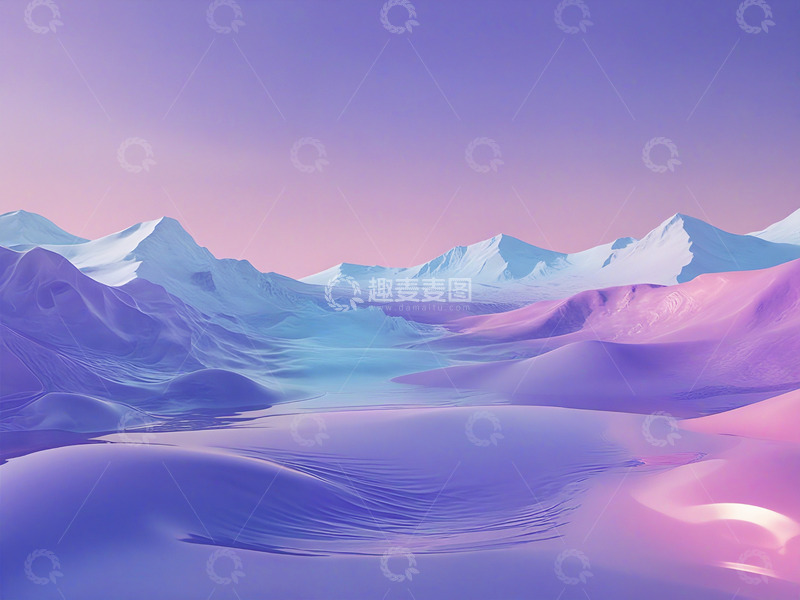 高清大图下载【趣麦麦图】蓝紫色山形梦幻图案