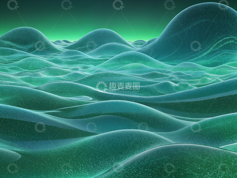 高清大图下载【趣麦麦图】曲线深绿色波浪形背景