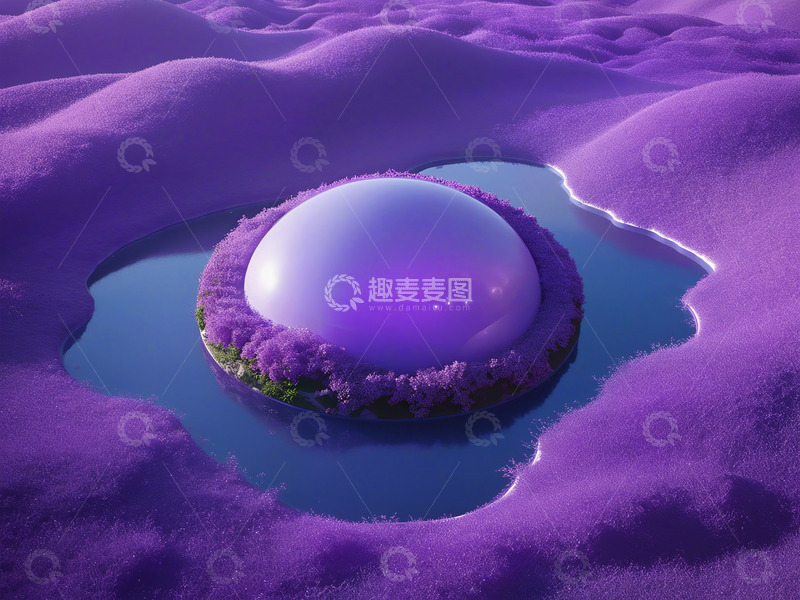 高清大图下载【趣麦麦图】深紫色立体球形不规则