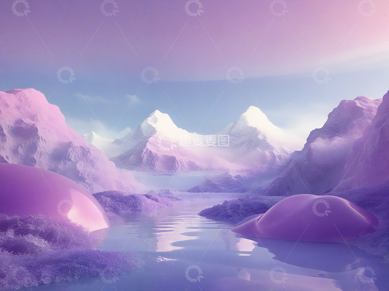 高清大图下载【趣麦麦图】冰蓝紫色柔和背景