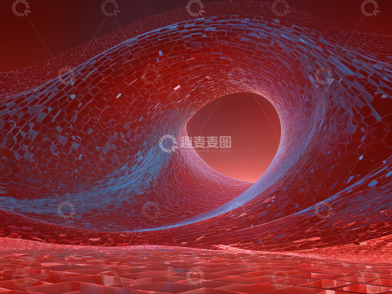 高清大图下载【趣麦麦图】流畅的红色波浪线条