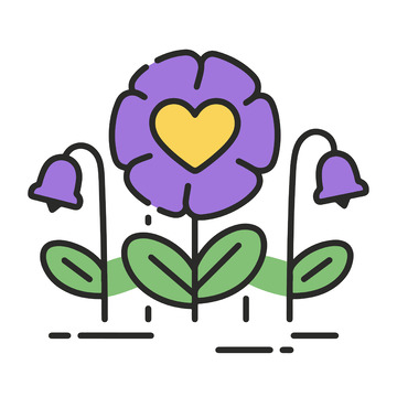 爱心花朵简约可爱浪漫