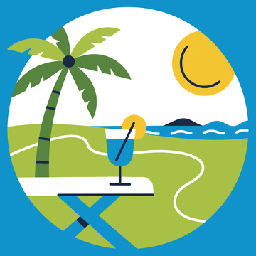 海滩场景夏日度假清新