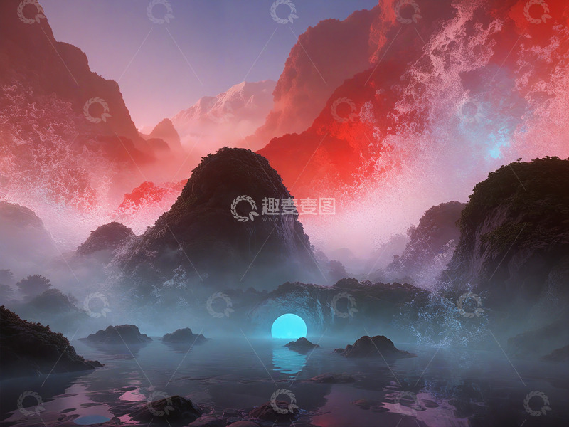 高清大图下载【趣麦麦图】色彩丰富立体层次感背景