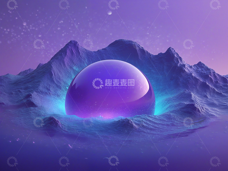 高清大图下载【趣麦麦图】紫色小球星空背景