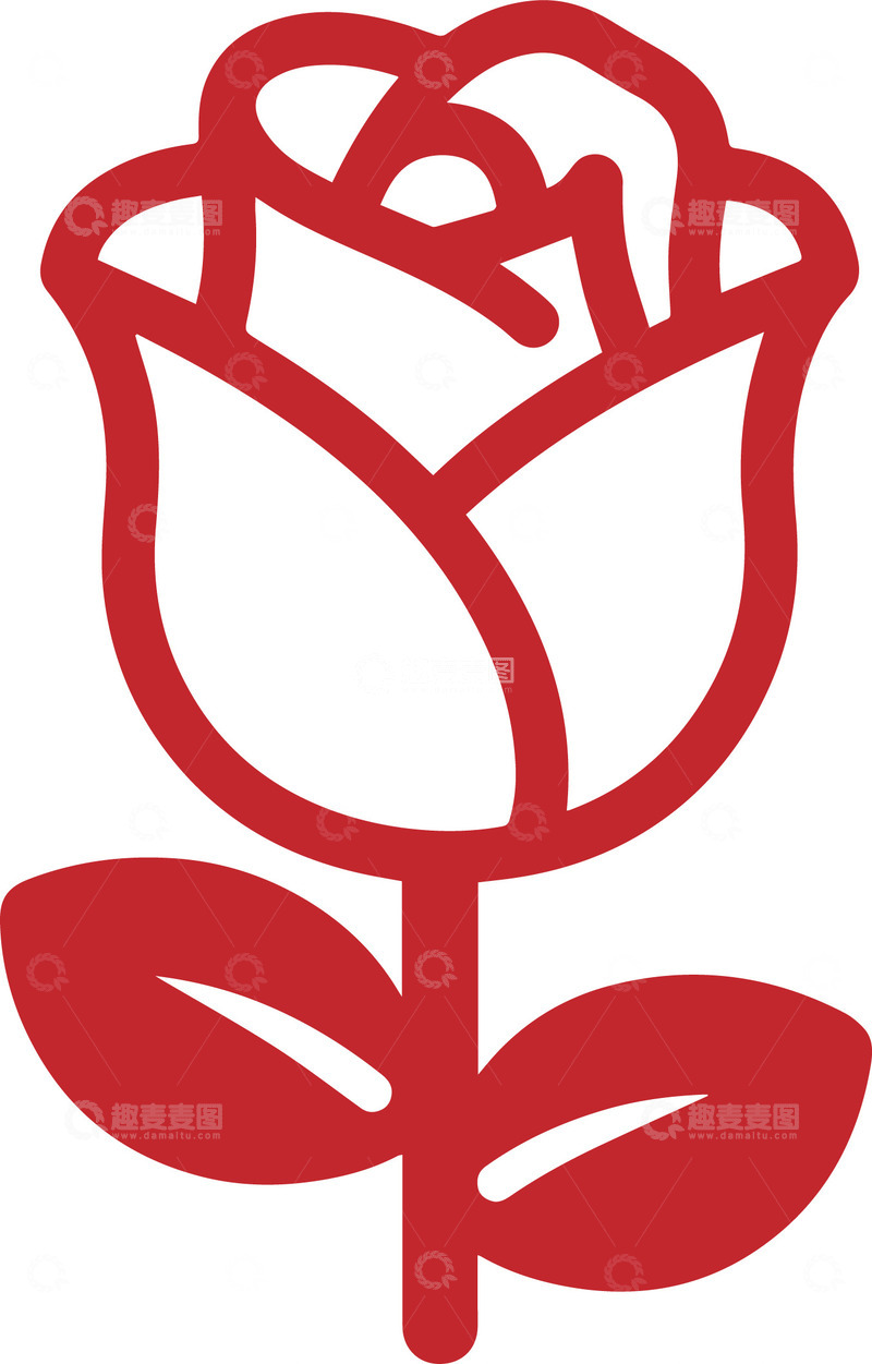 源文件下载【趣麦麦图】红玫瑰简约优雅爱情象征