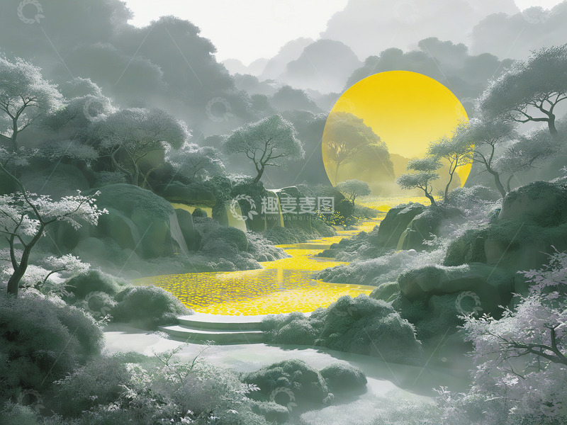 高清大图下载【趣麦麦图】黄灰色科技未来场景