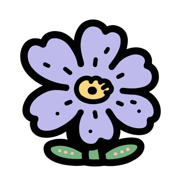 紫色小花卡通可爱清新