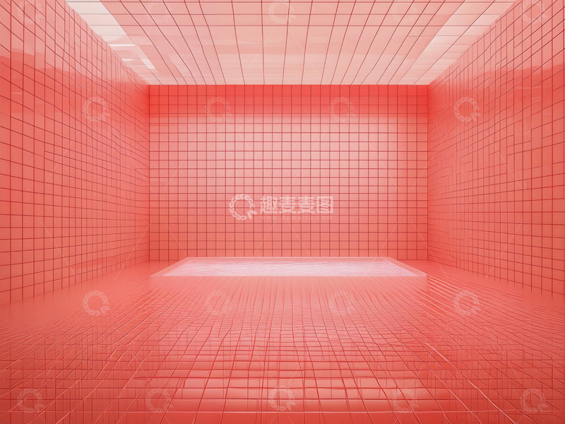 高清大图下载【趣麦麦图】红色对称室内线条背景