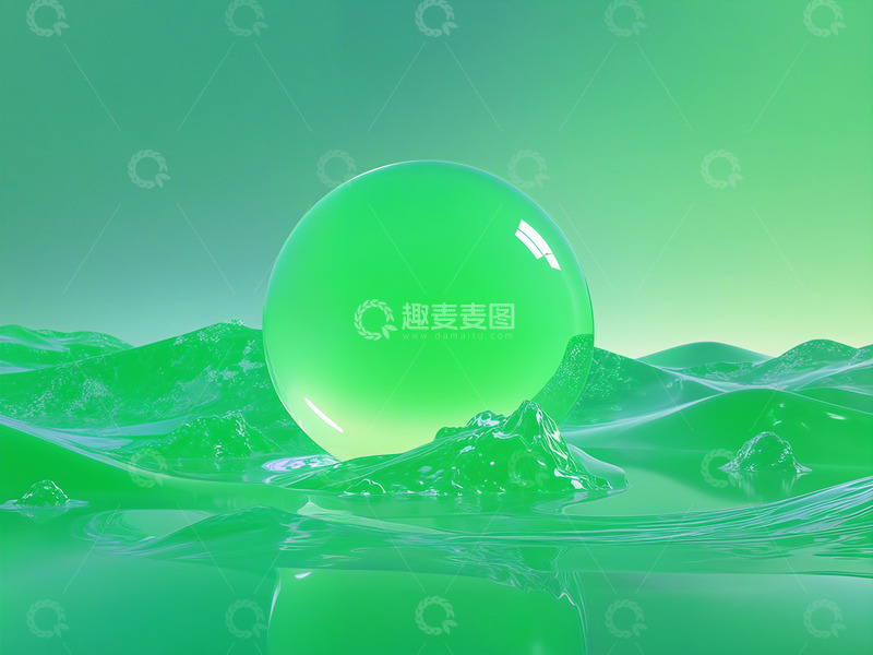高清大图下载【趣麦麦图】绿色中间小球透明背景