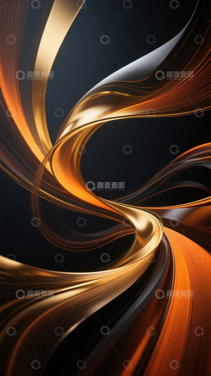 高清大图下载【趣麦麦图】金色流线光影背景4