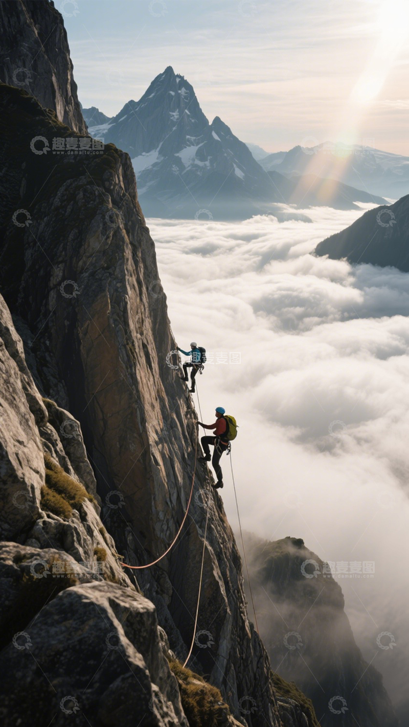 高清大图下载【趣麦麦图】山峰攀岩刺激冒险探索2