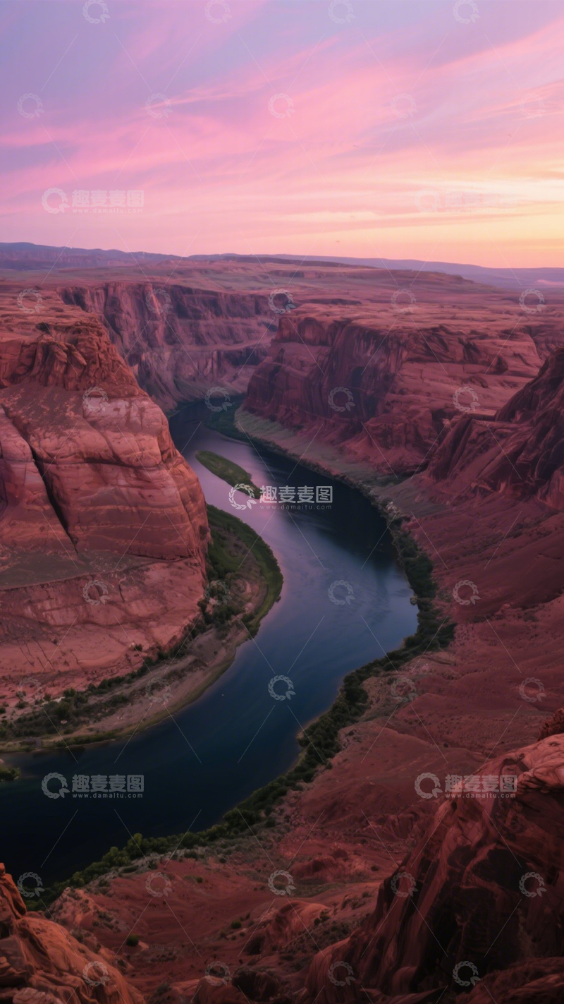 高清大图下载【趣麦麦图】峡谷日落壮美浪漫治愈1